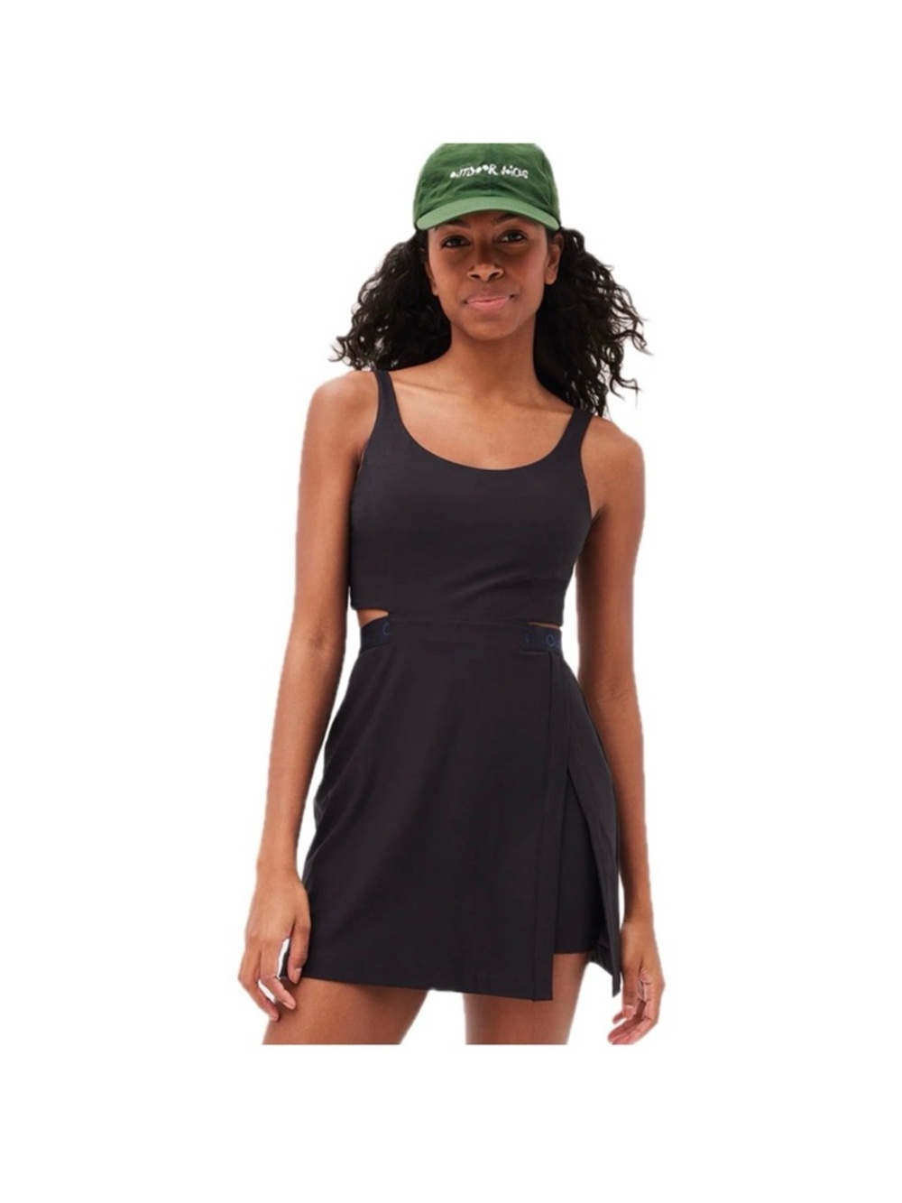 Outdoor Voices Black Sleeveless Cutout Skort Dress